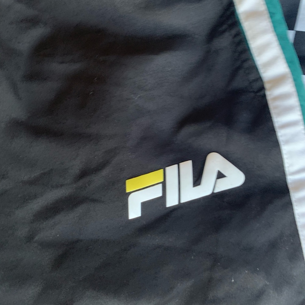 FILA BLACK PATTERNED TRACK PANTS